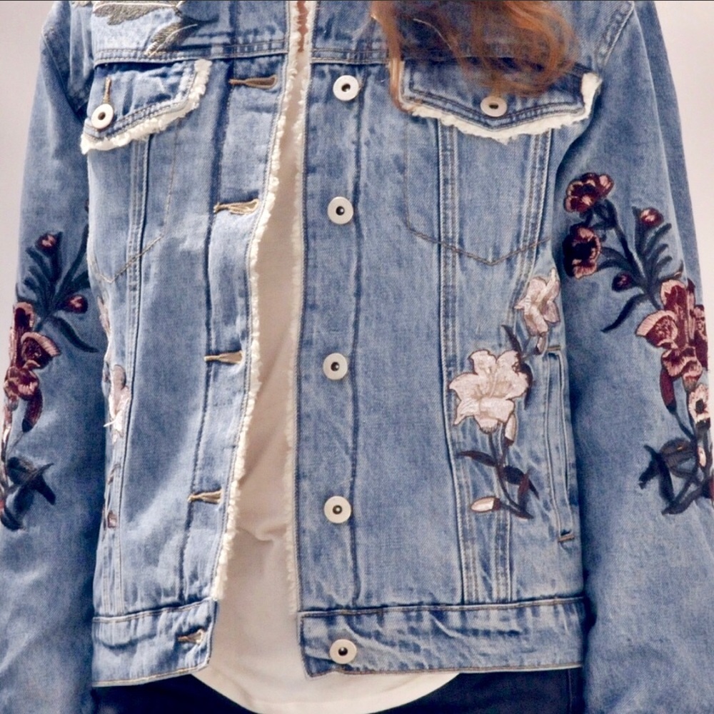 2 LEFT! Embroidered Denim Jacket - Picture 3 of 8